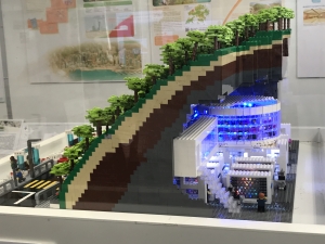 To promote the use of rock caverns, the Government regularly organises exhibitions on cavern development.  Pictured is a cavern data centre model built with blocks.