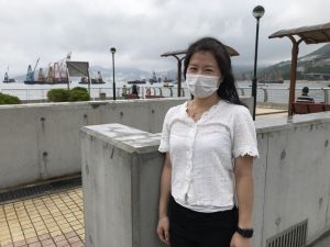 Engineer of the Port Works Division of the Civil Engineering and Development Department (CEDD), Miss TONG Pui-sze, visited the shore along Tseung Kwan O (TKO) Waterfront Park earlier and introduced how the department repairs and strengthens the existing marine facilities to enhance the protective capacity.