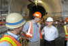 Picture shows Mr Tsang being briefed on the progress of the Hong Kong West Drainage Tunnel at Cyberport, Pok Fu Lam. 2