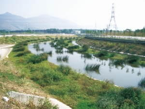 The Nam Sang Wai River Education Trail passes through the Yuen Long Bypass Floodway, where improved designs have been adopted for its channel works so as to restore river ecology as far as possible.
