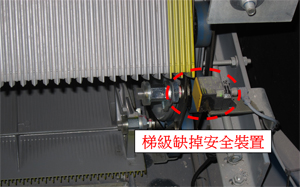 10. Missing step safety device-It is installed at each driving and return station of the escalator. If there are any steps or pallets missing, the device will stop the escalator.