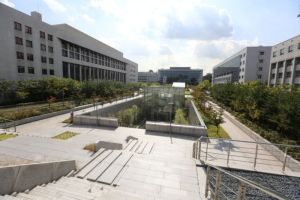 The underground campus facilities at Korea University in Seoul, South Korea.