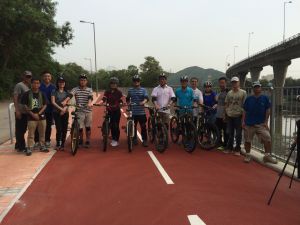 My colleagues and I went cycling in Yuen Long yesterday