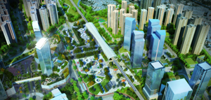 The area near the proposed HSK railway station will become a regional economic and civic hub.