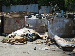 A brownfield used for recycling yards.