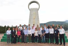 The Secretary for Development, Mr Eric Ma (front row, sixth left), joins a duty visit to the Dongjiang River Basin by Legislative Council (LegCo) members today (April 15). Picture shows Mr Ma; the Permanent Secretary for Development (Works), Mr Hon Chi-keung (front row, sixth right); the Director of Water Supplies, Mr Enoch Lam (front row, second left), and the LegCo members at the main dam of the Shenzhen Reservoir before concluding the two-day duty visit.