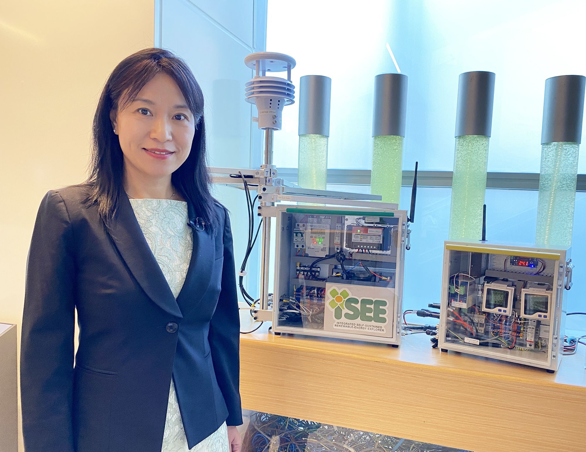 機電署高級工程師（能源效益）張敏婕表示，可再生能源探索者iSEE能收集現場實時氣象資料數據，有助準確評估可再生能源的產電潛力和回報。