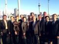 林鄭月娥（右二）昨日（三月二十八日）於奧克蘭海濱跟其他參與城市的代表合照。