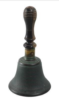 An exhibition entitled "Habits and Haberdashery - Uncovering History and Heritage in the Hidden Attic" will open from tomorrow (June 24) to September 14 at the Hong Kong Heritage Discovery Centre. Photo shows one of the exhibit highlights, a bronze school bell once used to remind students of the beginning of class.