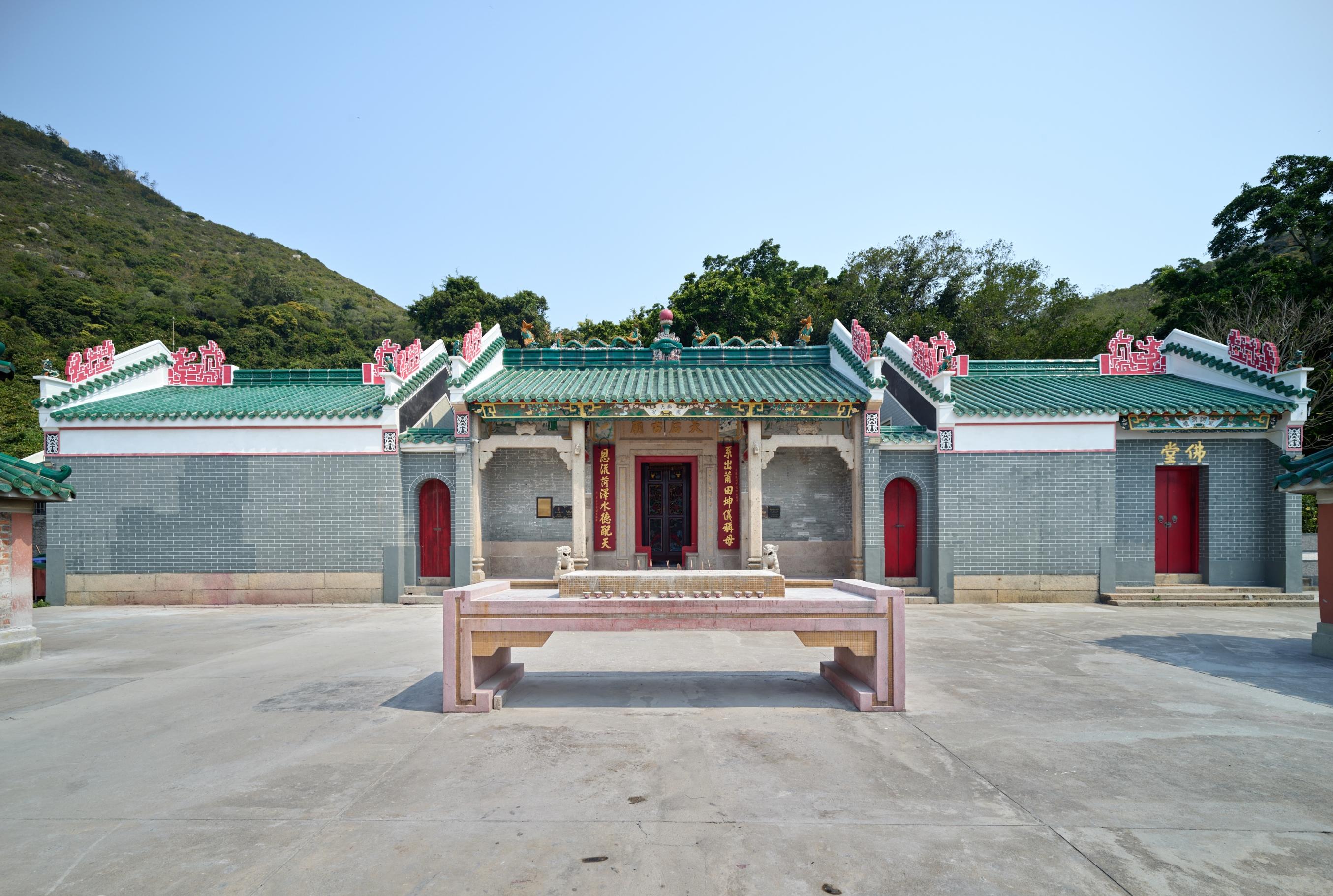 The Government gazetted today (October 20) the declaration of the Tin Hau Temple at Joss House Bay (the Temple) in Sai Kung as a monument under the Antiquities and Monuments Ordinance. Photo shows the front facade of the Temple.
