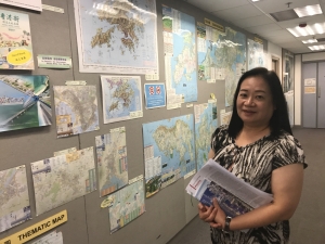 Ms Florence CHAN, Senior Cartographer of the SMO, LandsD, said that countryside maps are the bestsellers at the SMO.