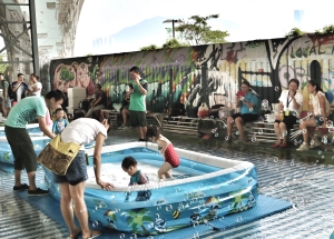 The four photos above: The Fly the Flyover Operation brings more vibrancy to the community, and different organisations in the past have held a rich array of activities suitable for all ages and very popular with young people.