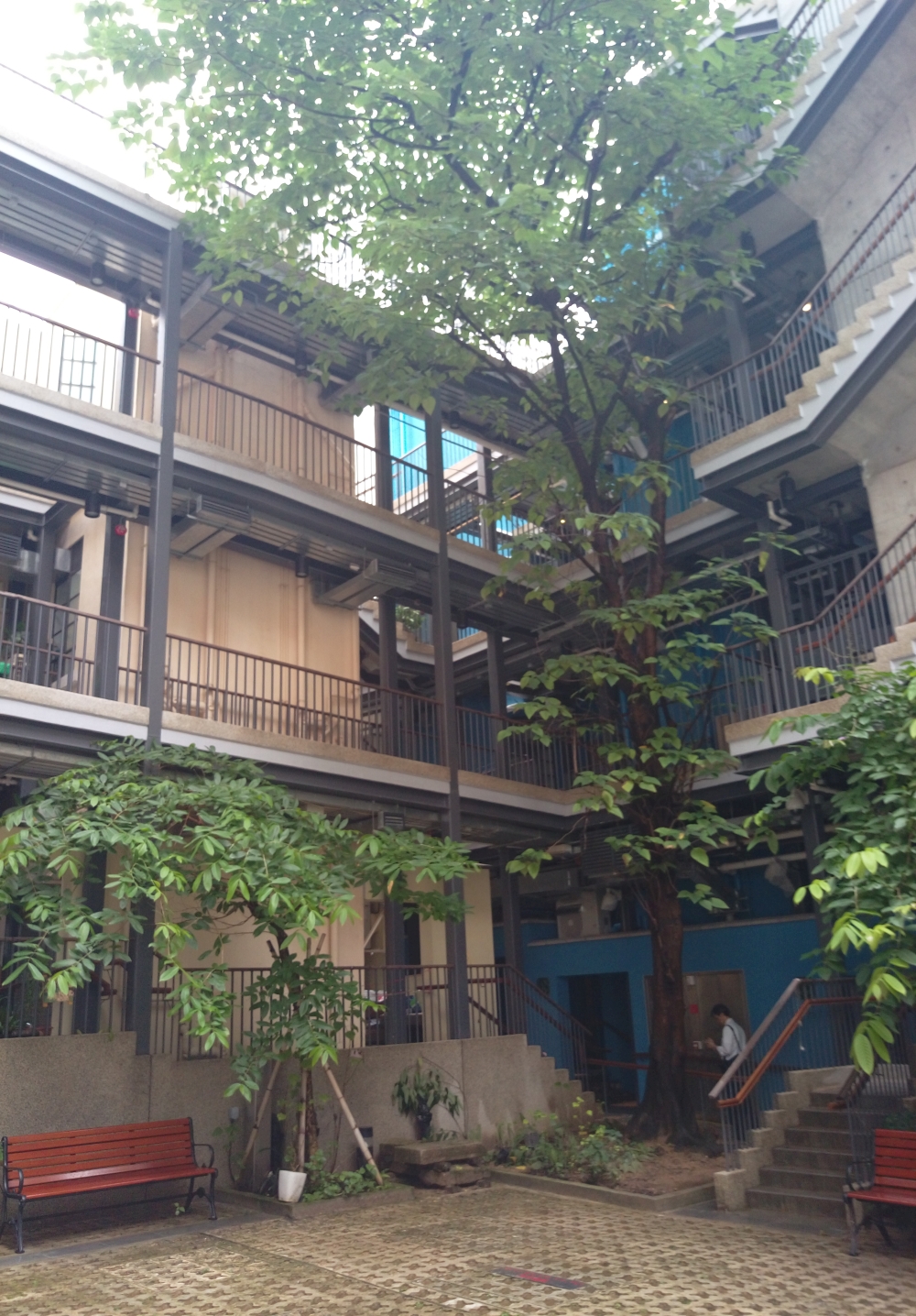 There are ample spaces in the BHC, such as the open-air space and the connection footbridges, which facilitate greater interaction between residents and the community. 
