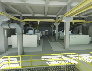 The DSD’s project team also expands BIM’s function for future management and maintenance of the facility.  Pictured is the installation and demolition procedures visualised in the BIM model of the Shek Wu Hui Sewage Treatment Works Membrane Facilities Building.