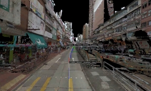 Colleagues of the Lands Department collect street view images with the vehicle-based mobile mapping system.