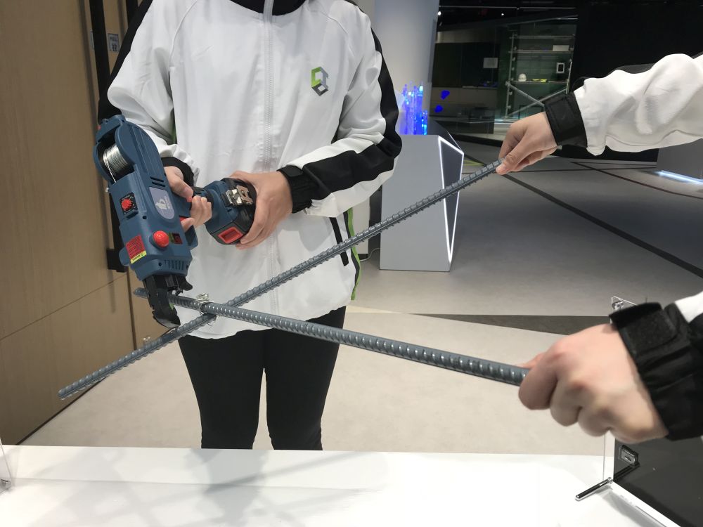 A “Gizmo” corner is included in the Centre, showcasing the IAQ Disinfection Robot above and Rebar Tying Machine. The innovations are initiated by frontline workers.