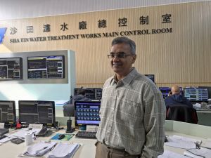 The Sha Tin Water Treatment Works, the largest of its kind in Hong Kong, makes a deep impression on Mr Swindar SINGH, as he and his father, Mr Jaswant SINGH, have worked there previously.