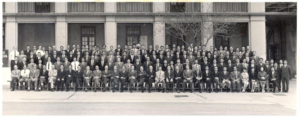 A group photo of Mr Jaswant SINGH (centre, last row) with his WSD colleagues in 1968.
