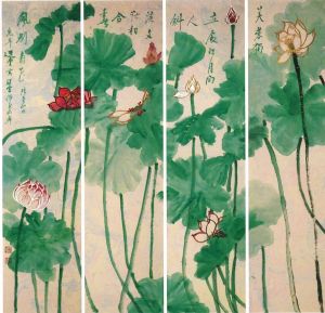 Professor Jao Tsung-I was very learned in calligraphy, painting and fine arts. For the Academy, he specially painted the “Four-screen Lotus Set”, which has been called the “Treasure of the Academy”.