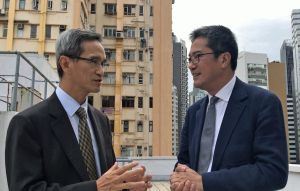The Secretary for Development (SDEV), Mr Michael Wong (right), invited the Chairman of the Task Force on Land Supply (Task Force), Mr Stanley WONG, to talk about the work of the PE exercise and what he expects to achieve.