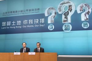 The Task Force Chairman, Mr Stanley WONG (right), and the Vice-chairman, Dr Greg Wong announce, at the press conference, the commencement of a five-month PE exercise.