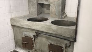 Pictured are stoves in the poultry slaughter room on the ground floor of the market, which are to be preserved for exhibition.