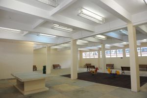 The first floor of the market was originally an indoor playground with a table for table tennis.  After revitalisation, the hopscotch will be preserved.