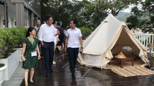 Mr Michael WONG visits the Tai O Heritage Hotel, a project under the Revitalising Historic Buildings Through Partnership Scheme of the Development Bureau.  Built in 1902, it is currently a Grade 2 historic building.