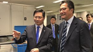 The Director of Electrical and Mechanical Services, Mr Alfred SIT (left), says that trainees are encouraged to take part in international competitions so that they have the chance to compete with and learn from young contestants from different places, which will help improve and enhance their skill levels.