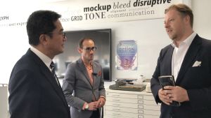 The Associate Chair of Communication Arts of SCAD Hong Kong, Prof. Gianluca Cinquepalmi (right), says that communication between overseas and local students can widen their perspectives.