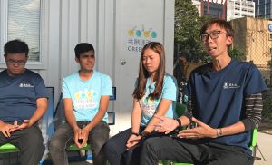According to Mr IP Chun-yeung, Ivan (first right), Operation Assistant of the BiciLine Cycling Eco-tourism Social Enterprise under the Tung Wah Group of Hospitals responsible for operating the GreenWay pilot project, BiciLine deploys on-site bicycle ambassadors (second and third right) to give guidance and assistance during the opening hours of the GreenWay from 9a.m. to 6p.m.