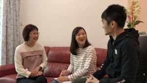 The Land Registrar, Ms Doris CHEUNG (left), starred in a short film with her colleagues to explain the benefits of the “Property Alert” service.