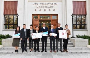 The Former Fanling Magistracy is one of the projects under Batch III of the Revitalising Historic Buildings Through Partnership Scheme. With the restoration completed at the end of last year, it has been transformed into the Hong Kong Federation of Youth Groups (HKFYG) Leadership Institute, due to officially open at the end of March. Pictured is a group photo of the Secretary for Development (SDEV), Mr WONG Wai-lun, Michael (fourth right), District Officer (North), Mr CHONG Wing-wun (fourth left), the Commissioner for Heritage, Mr YAM Ho-san, José (second left), the Executive Director of the HKFYG, Mr HO Wing-cheong, Andy (third right), the Director of the HKFYG Leadership Institute, Ms WONG Ho-yee, Miranda (third left), etc. in front of the magistracy.
