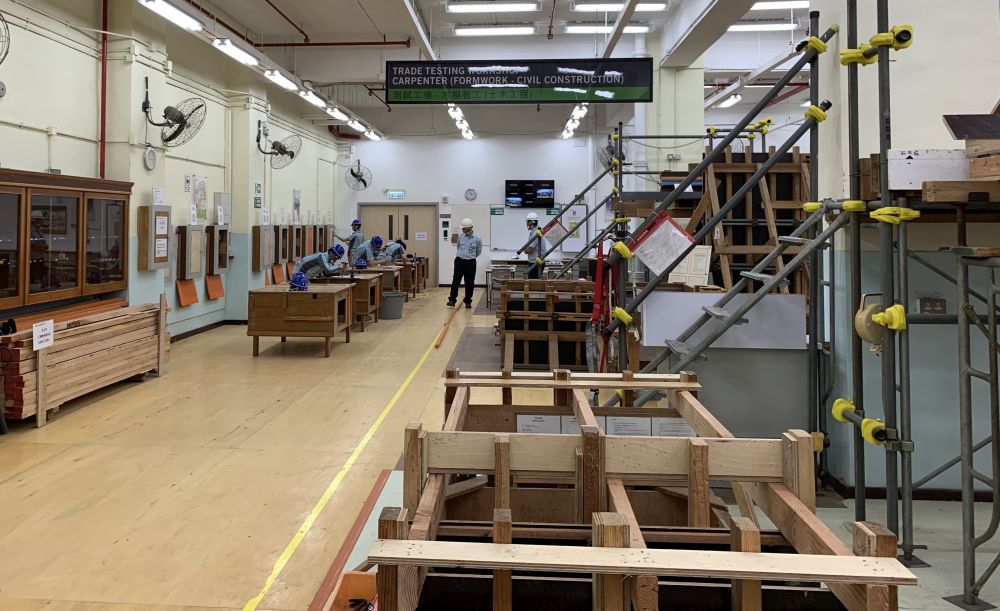 Pictured is the carpenter trade testing workshop.