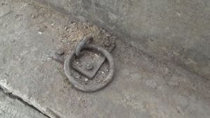 The metal rings used for tying animals in front of the feeding trough will be preserved.