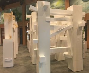 In this model, footbridges are added between buildings to form a community network.