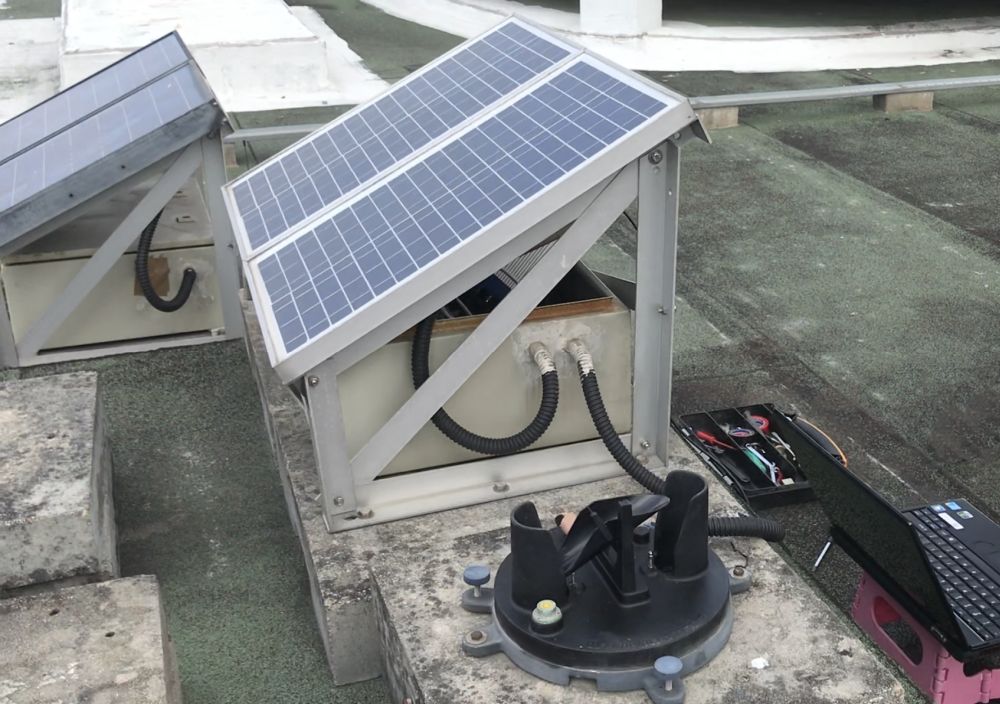 The raingauges operated by the GEO are powered and operated by solar energy.