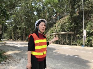 Beside Ms TING is Fan Kam Road, where landslides occurred in August last year. Now, the landslide prevention works for the respective natural terrains have entered the final stages. 
