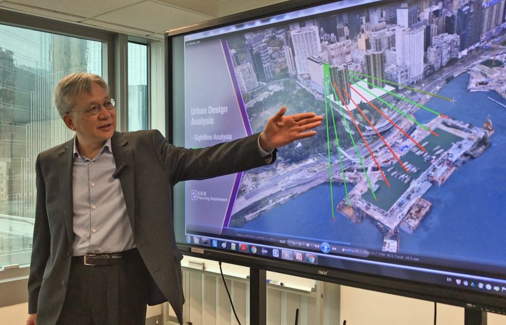 Mr LIU notes that town planners may conduct various urban design analyses on the design schemes, including those on wind direction and sightline.