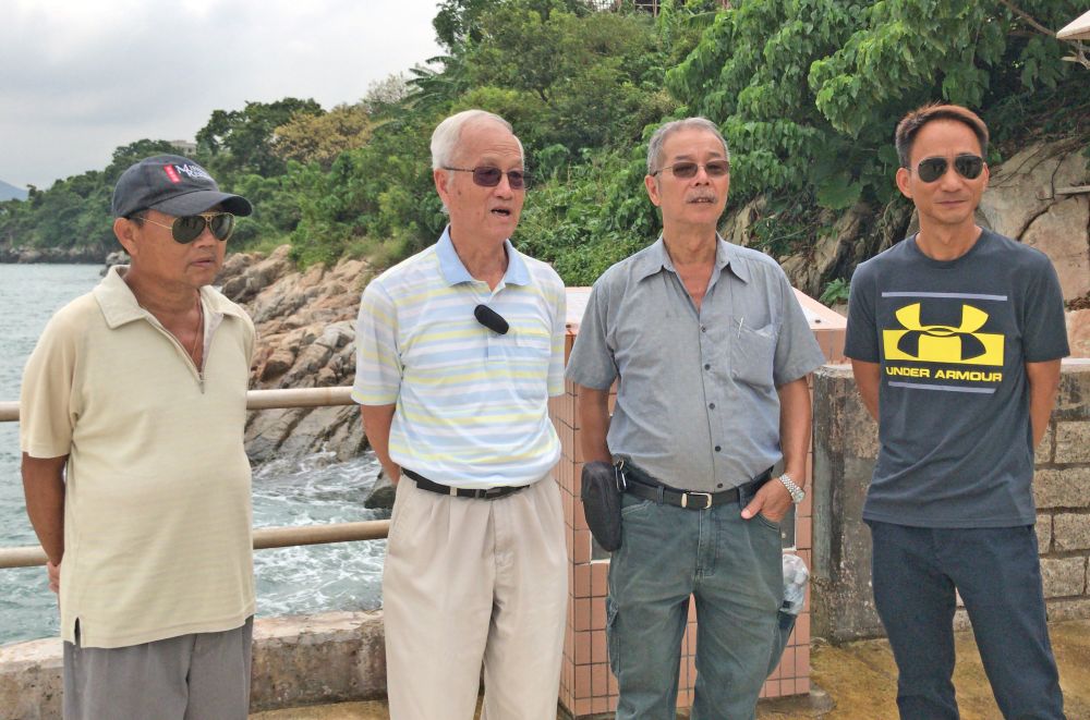 (From left) The resident representative of Pak Kok San Tsuen, Mr CHOW Cheung-Yau, the indigenous inhabitant representative of Pak Kok San Tsuen, Mr CHOW Hing-fook, the indigenous inhabitant representative of Pak Kok Kau Tsuen, Mr CHAN Kam-kwai and the indigenous inhabitant of Pak Kok Kau Tsuen, Mr CHAN Wai-ip hope that the reconstruction of the pier will commence as soon as possible.