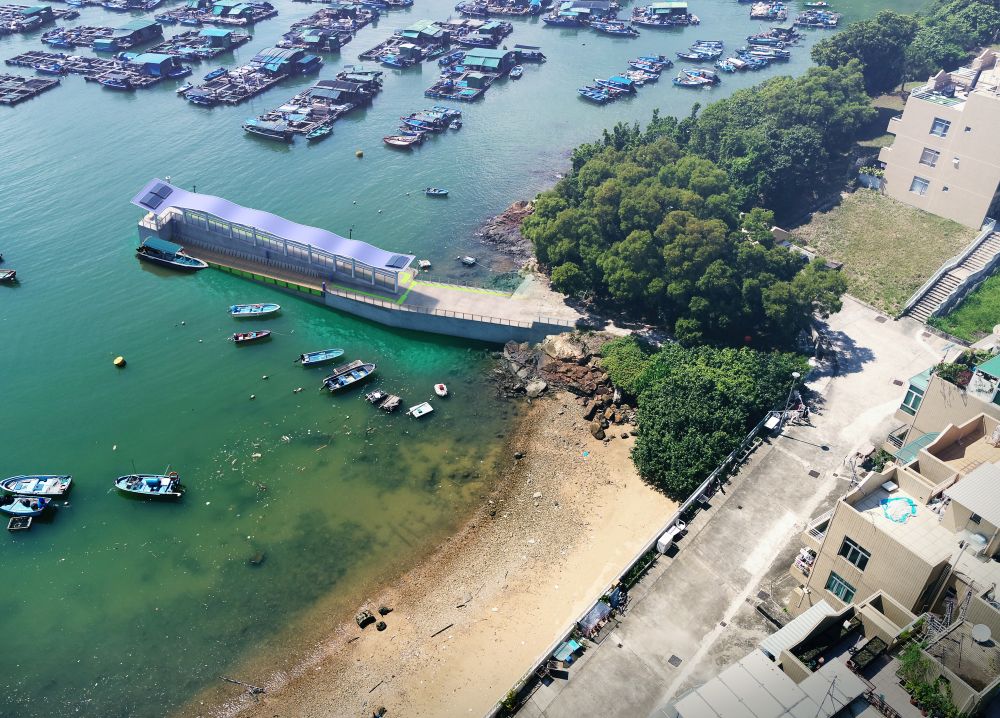 Pictured is a photomontage of the improved Shek Tsai Wan Pier.