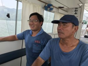Mr KWOK Tai-hei (right) and Mr YIP Chi-on (left) enjoy working at the reservoirs.