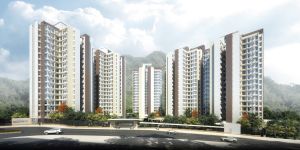 Pictured is the artist’s impression of the Disciplined Services Quarters for the Fire Services Department at Pak Shing Kok. The project comprises five quarters blocks, among which four have 16 storeys and one has 17 storeys.