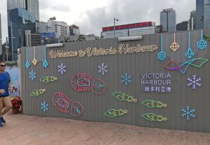 Ms Sharmaine KWAN, the art installation designer, says that she hopes to infuse the harbourfront with a stronger Christmas ambience and showcase the unique vibrancy of the city with her artwork of neon lighting.