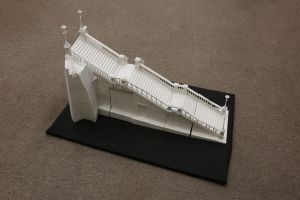 The 3D Laser Scanning Survey Sub-unit scanned the monument in early 2018, and collected a full set of survey data of the steps before they were damaged. Pictured is a 3D model of the steps. 