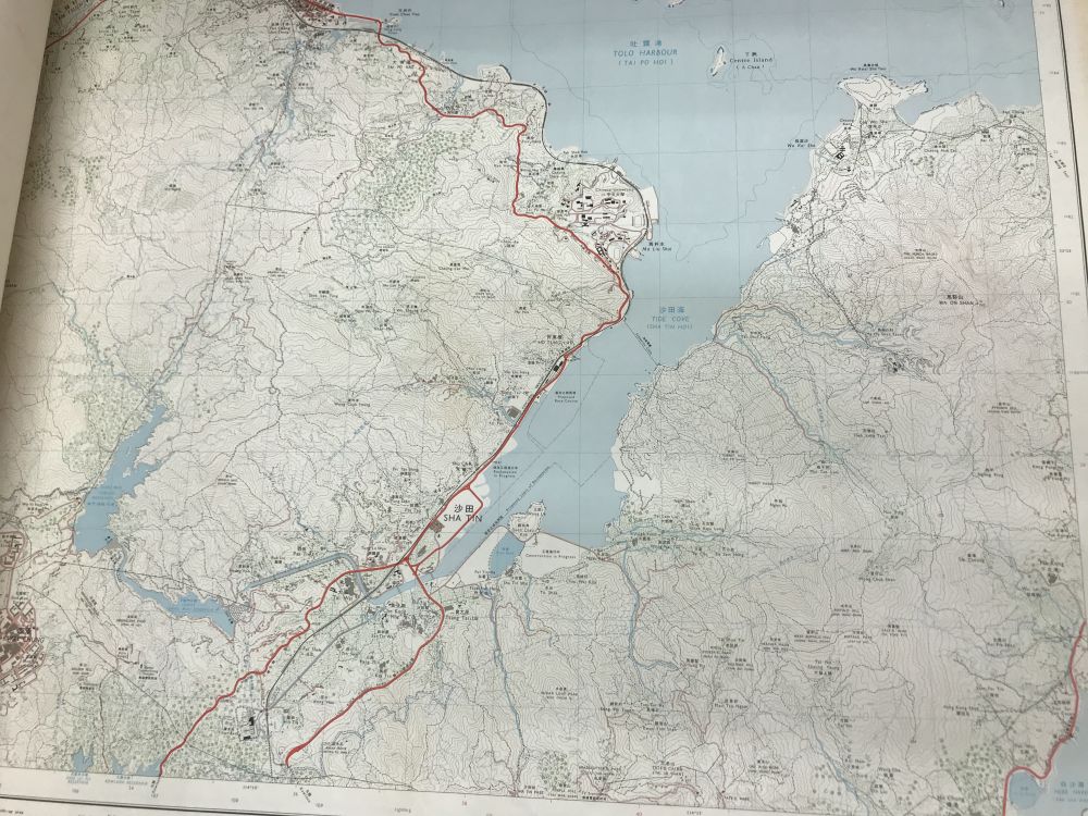 A map of Shatin area published in 1974