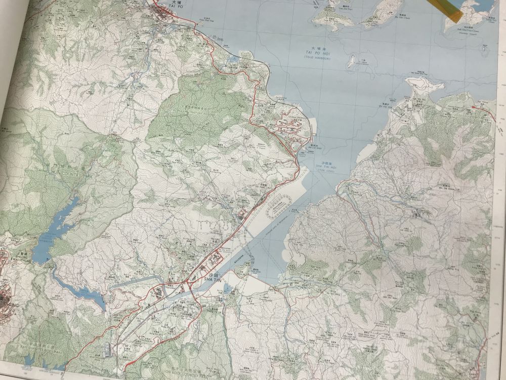 A map of Shatin area published in 1977.The Shing Mun River does not exist in the first version, which was produced in 1974, as the reclamation had not taken place. The updated version produced in 1977 shows the racing course. From different map versions, we can clearly see the topographical and social developments Hong Kong has undergone over the past decades.
