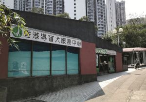 The Hong Kong Seeing Eye Dogs Services is now operating in a small area of merely 1 100 square feet in Kwai Shing East Estate, Kwai Chung.