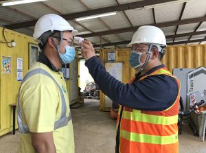 The contractor has implemented various anti-epidemic measures on the construction site, including daily body temperature checking of workers accessing the site, enhancing cleansing of the site area and site office, and displaying anti-epidemic posters from the Department of Health.