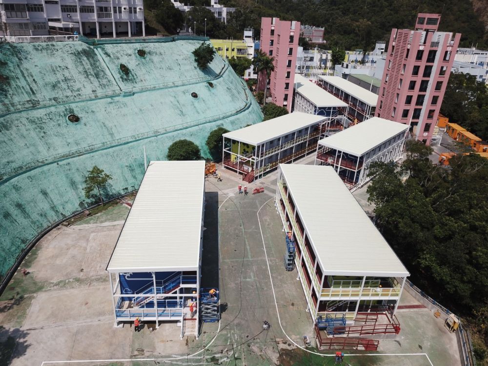Pictured is the quarantine camps at the Junior Police Call Permanent Activity Centre in Pat Heung.